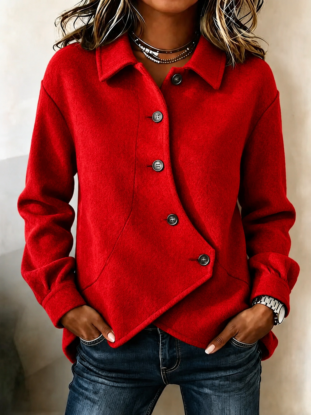 LAUNCH SPECIAL 🔥 Women's Button-Up Collared Shacket