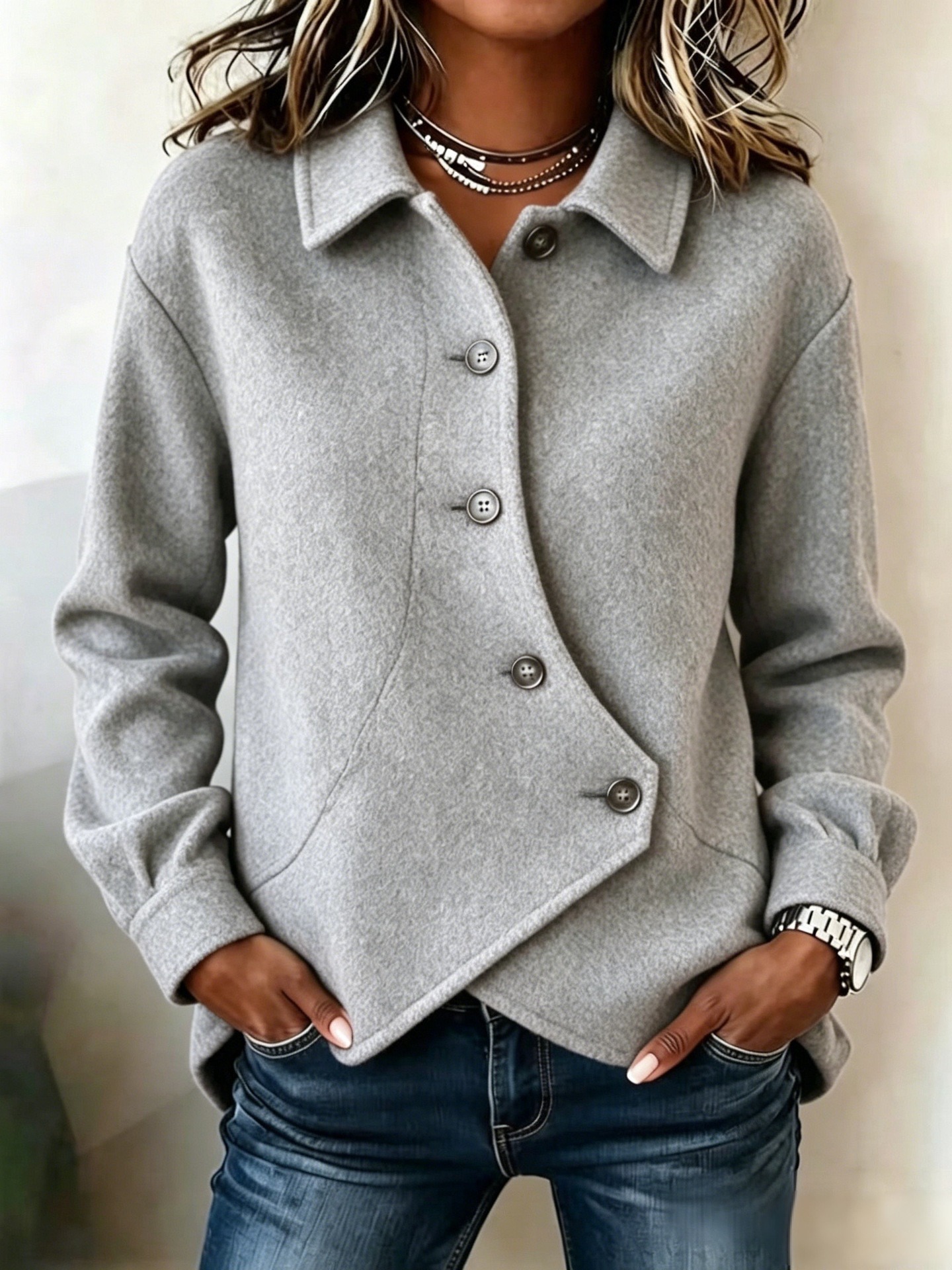 LAUNCH SPECIAL 🔥 Women's Button-Up Collared Shacket