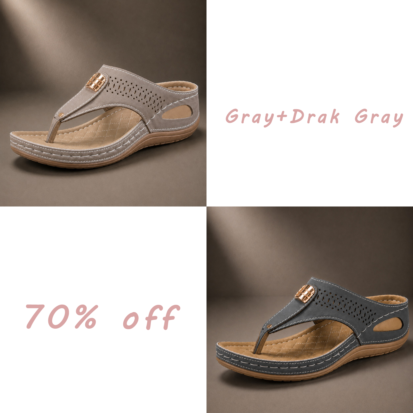 LAST DAY 70% OFF ✨ Women’s Breathable Comfort Walking Sandals – Arch Support & Non-Slip Sole