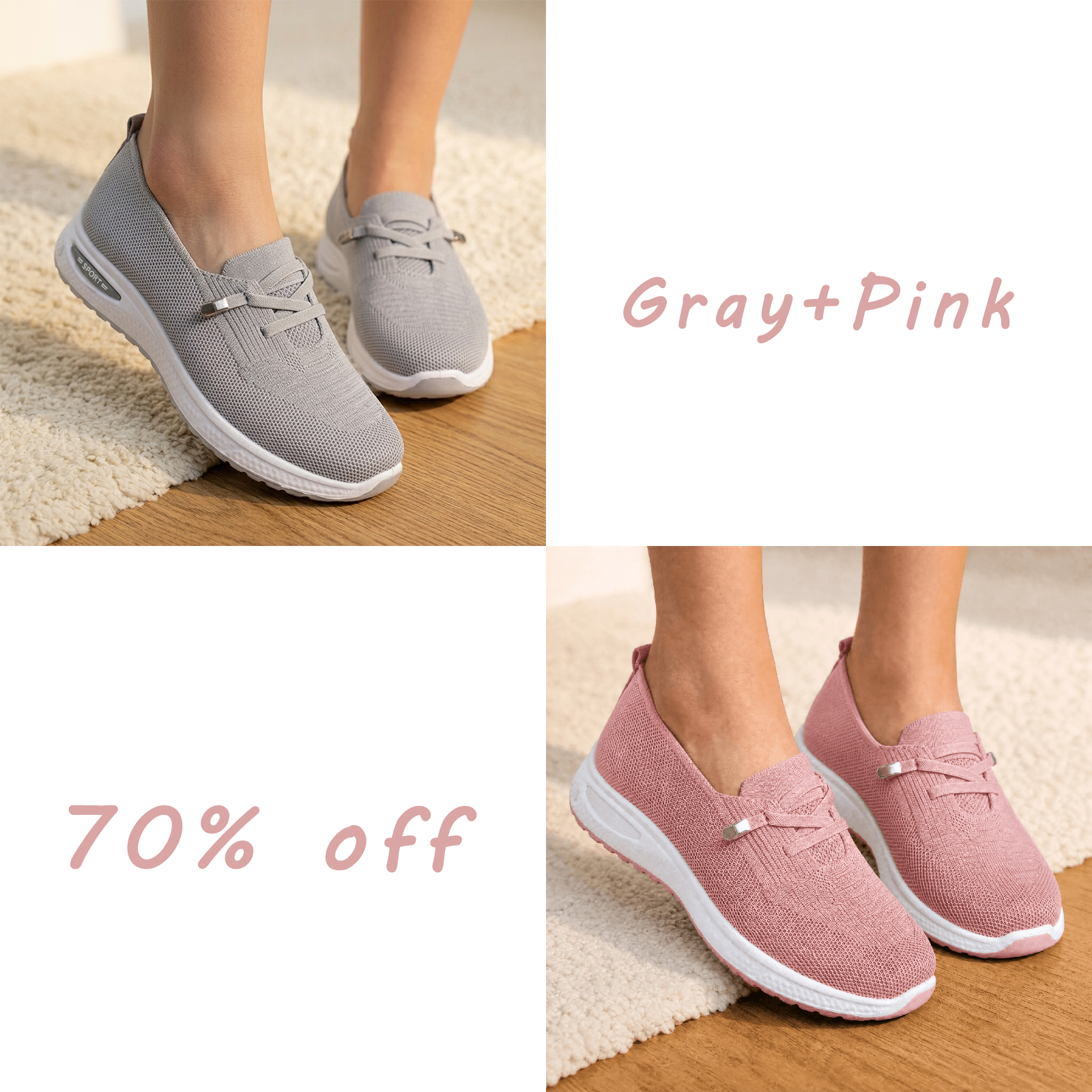 🔥Last day! 70% off!Breathable Mesh Walking Shoes With Cushioning Support
