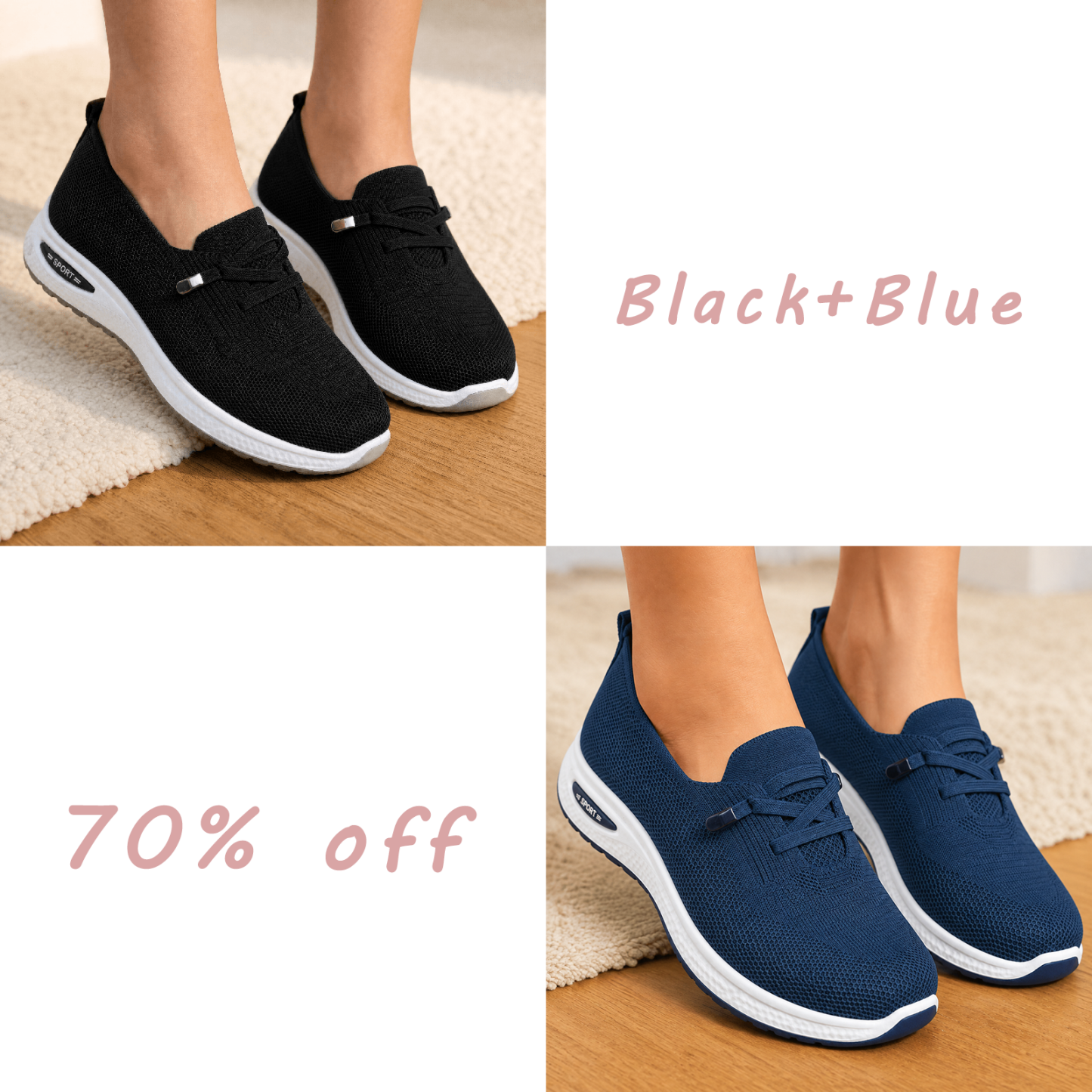 🔥Last day! 70% off!Breathable Mesh Walking Shoes With Cushioning Support