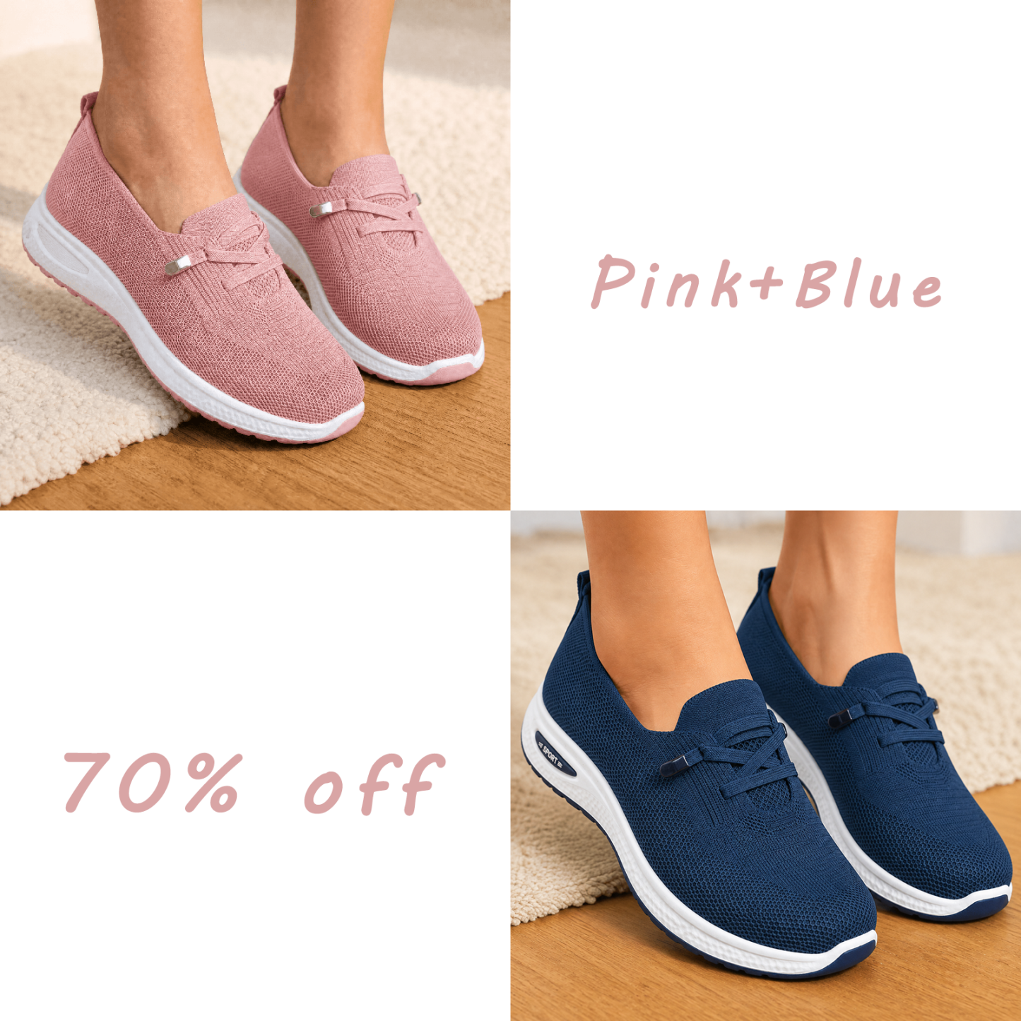 🔥Last day! 70% off!Breathable Mesh Walking Shoes With Cushioning Support