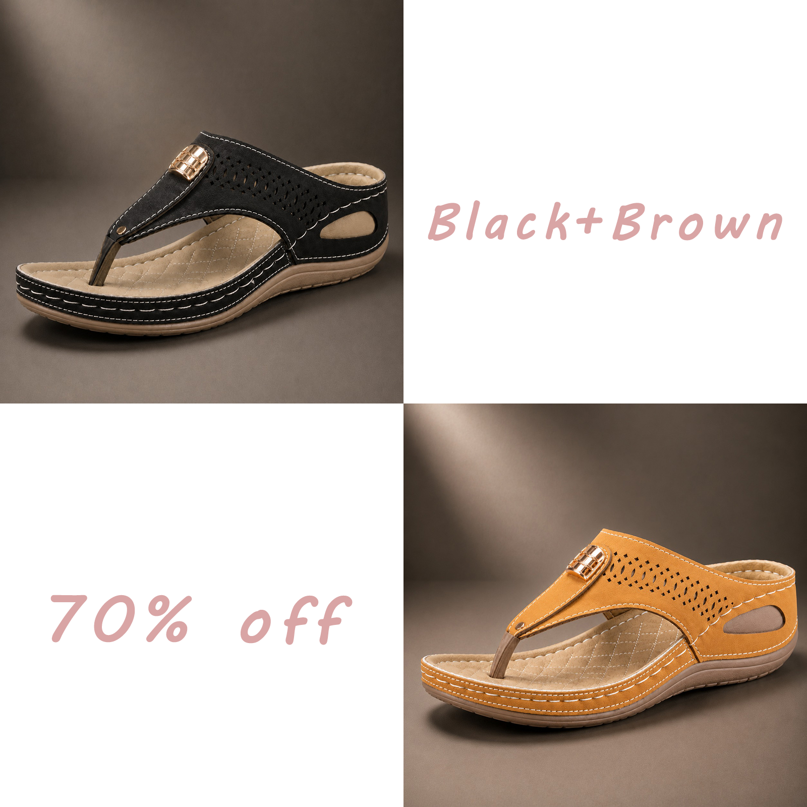 LAST DAY 70% OFF ✨ Women’s Breathable Comfort Walking Sandals – Arch Support & Non-Slip Sole