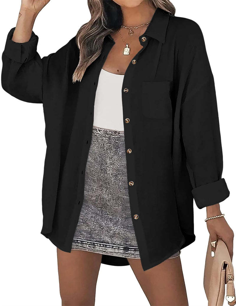 Color Block Button Down Shirts Long Sleeve Linen Shirt
