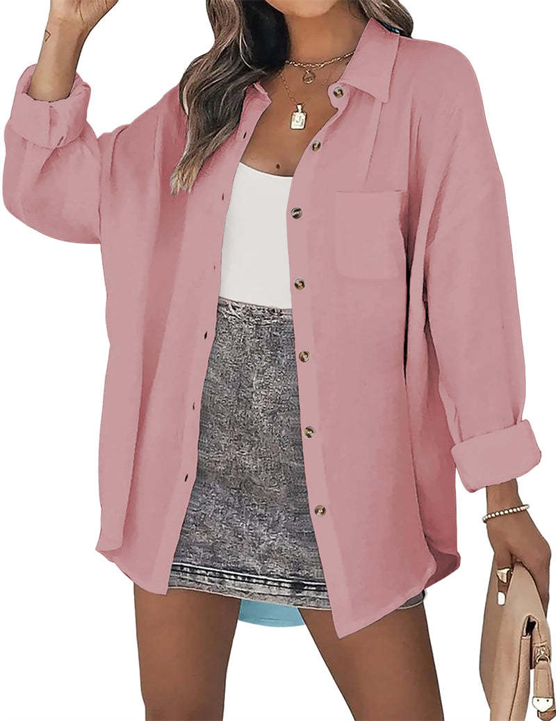 Color Block Button Down Shirts Long Sleeve Linen Shirt