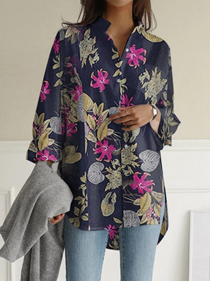 Women's Floral Long Sleeved Shirt