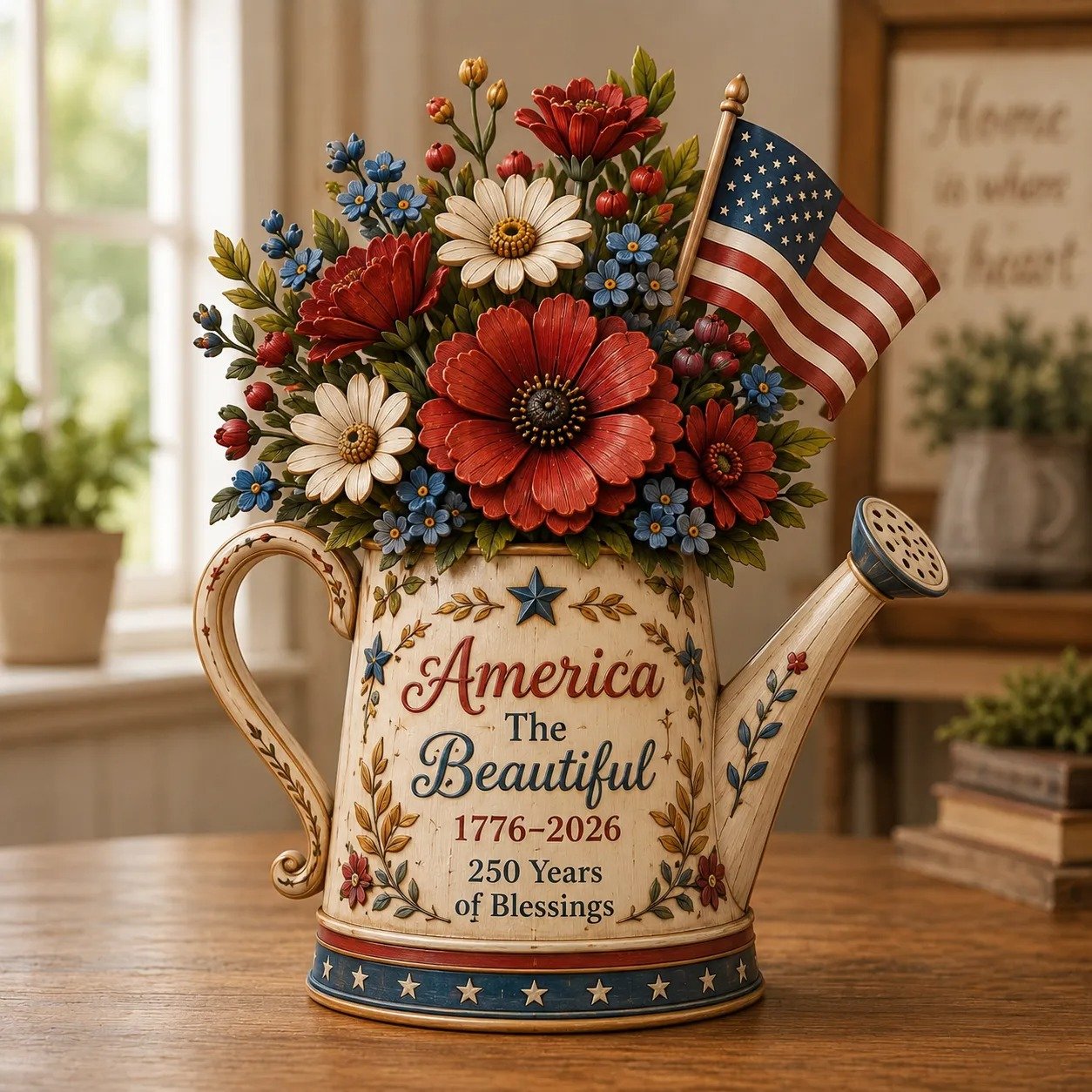 Handmade America’s 250th Anniversary Patriotic Floral Décor