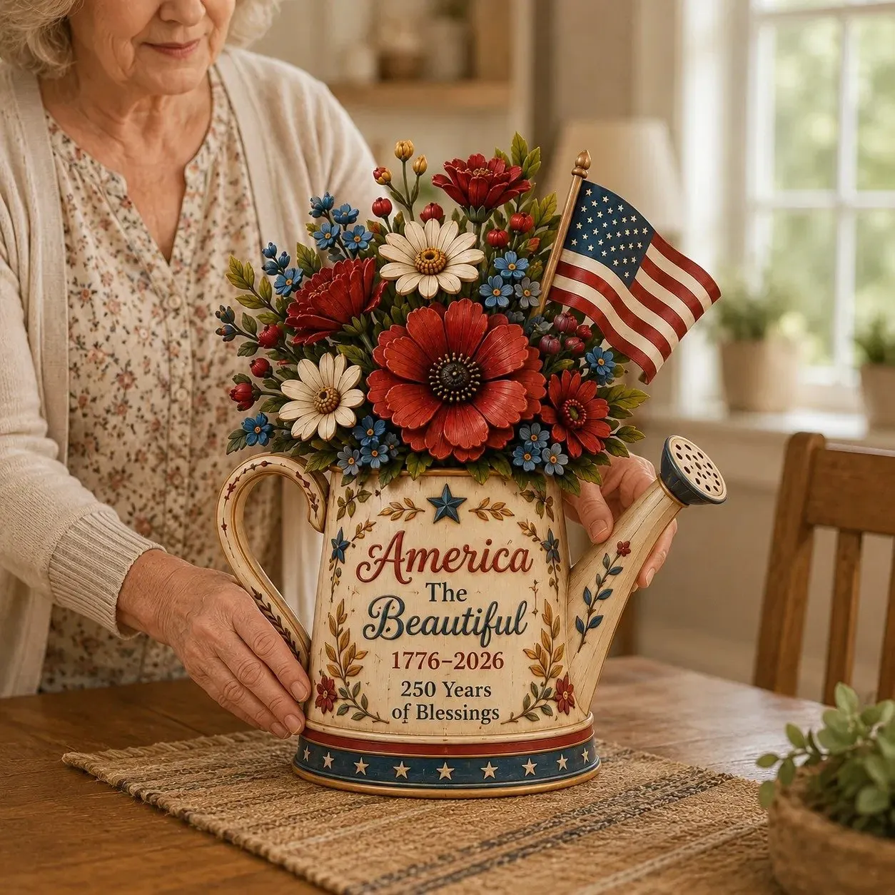 Handmade America’s 250th Anniversary Patriotic Floral Décor