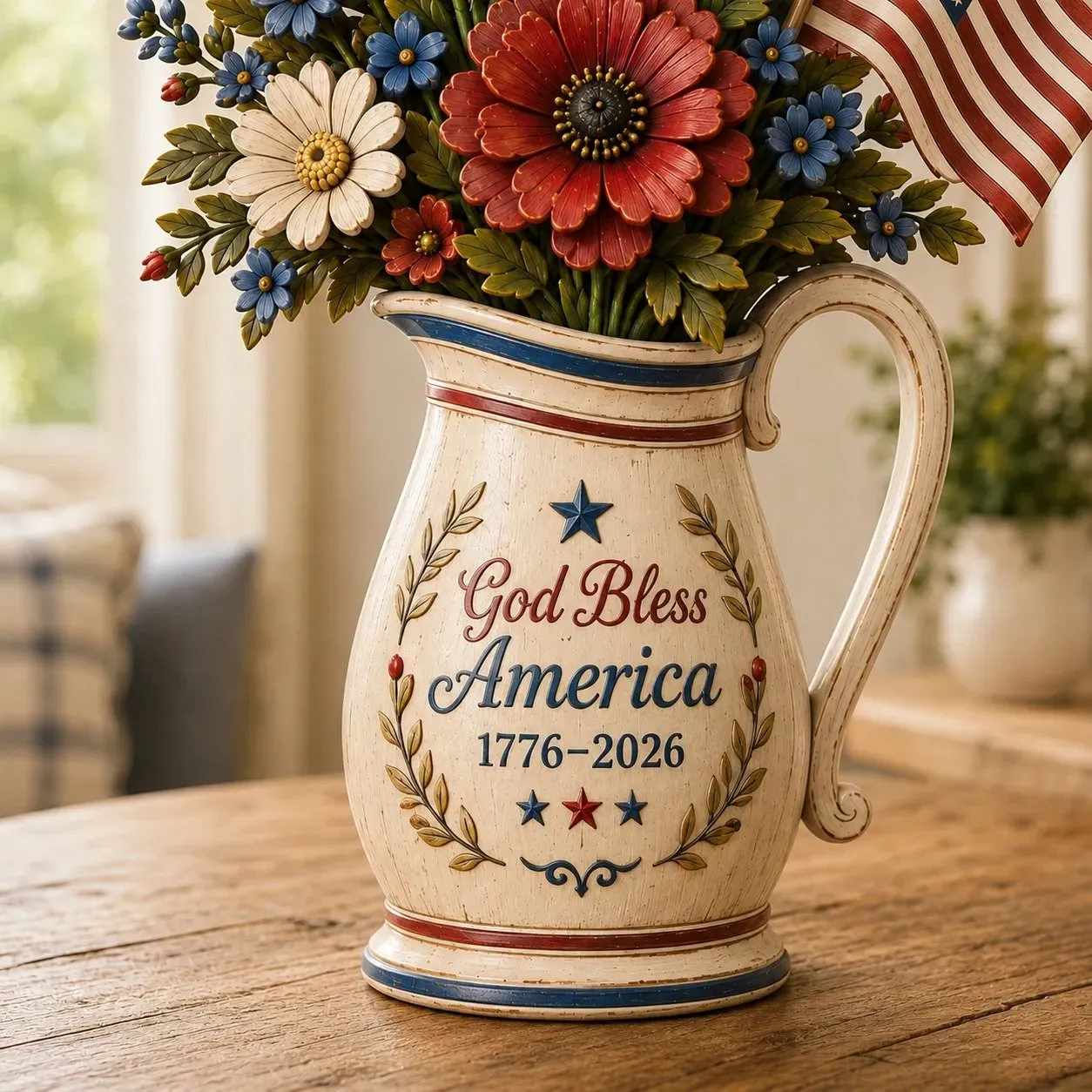 Handmade America’s 250th Anniversary Patriotic Floral Décor