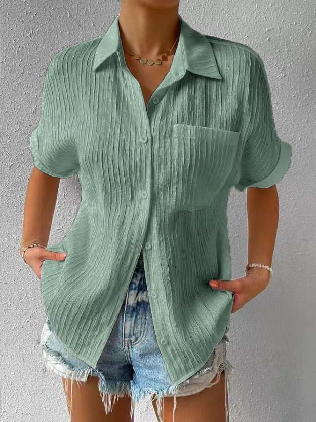 NEW🔥2025 Women's Button Placket Casual Cotton Shirt