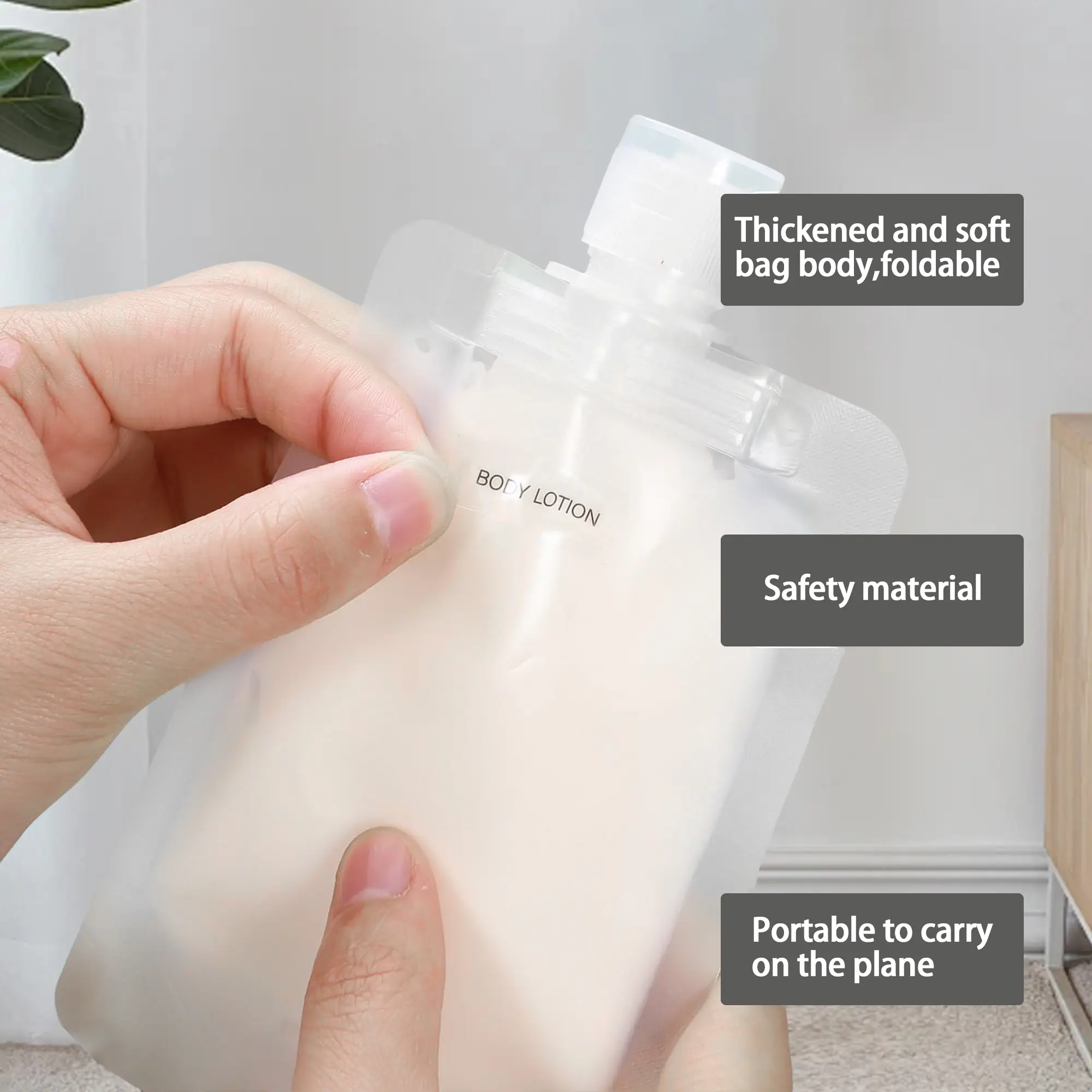 Soft thickened foldable travel pouch material