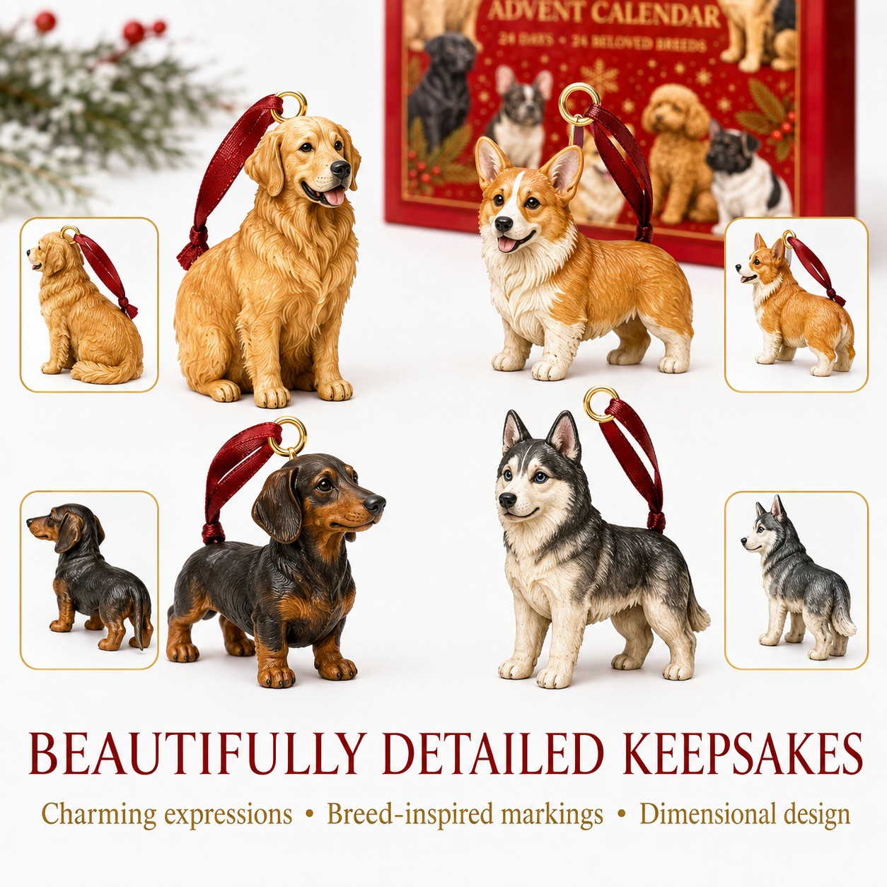 2026 Dog Lovers Advent Calendar – 24 Breed Ornaments additional product view