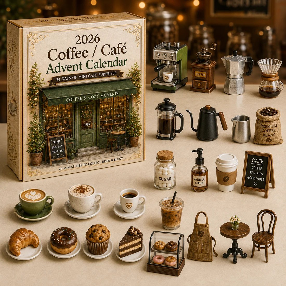 Complete Cozy Cafe miniature collection