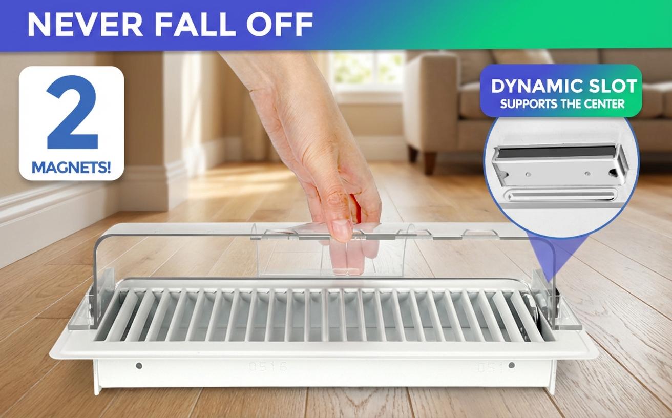 2 Pack Air & Heat Deflector for Vents – fits sidewalls & ceiling registers, adjusts 8.5"-15", redirects airflow exactly where you need it.tool-free installation,saves energy while keeping you comfortable,no more direct cold/hot air blasts outdoorfun
