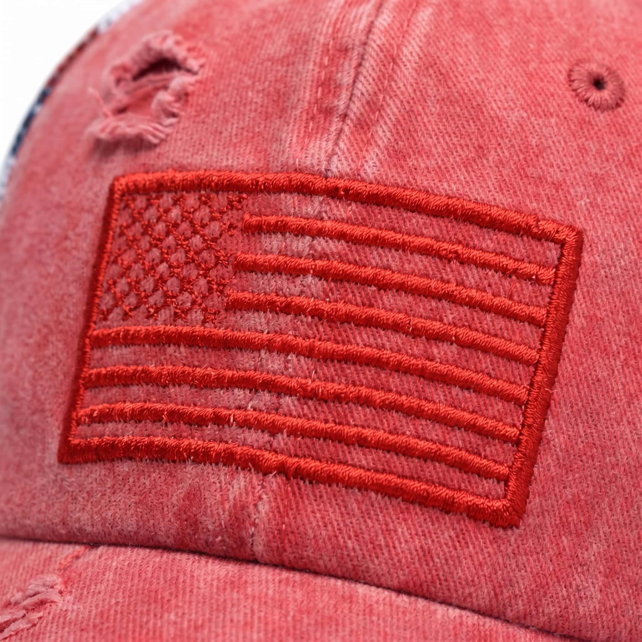 Red flag embroidery detail