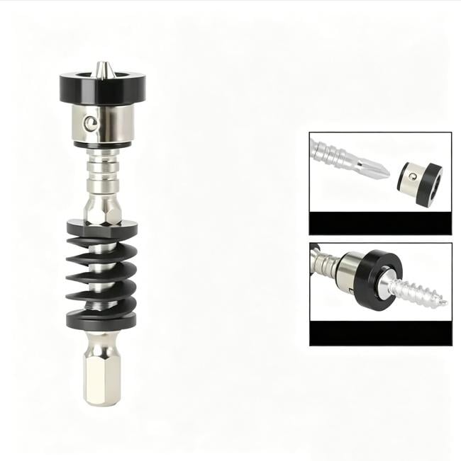 Pack Of 5 Magnetic Spring Loaded Screwdriver Bit Quickly Release Spring Mechanism For Electric Drills Power Tool fathersdaygift,father'sdaygifts
