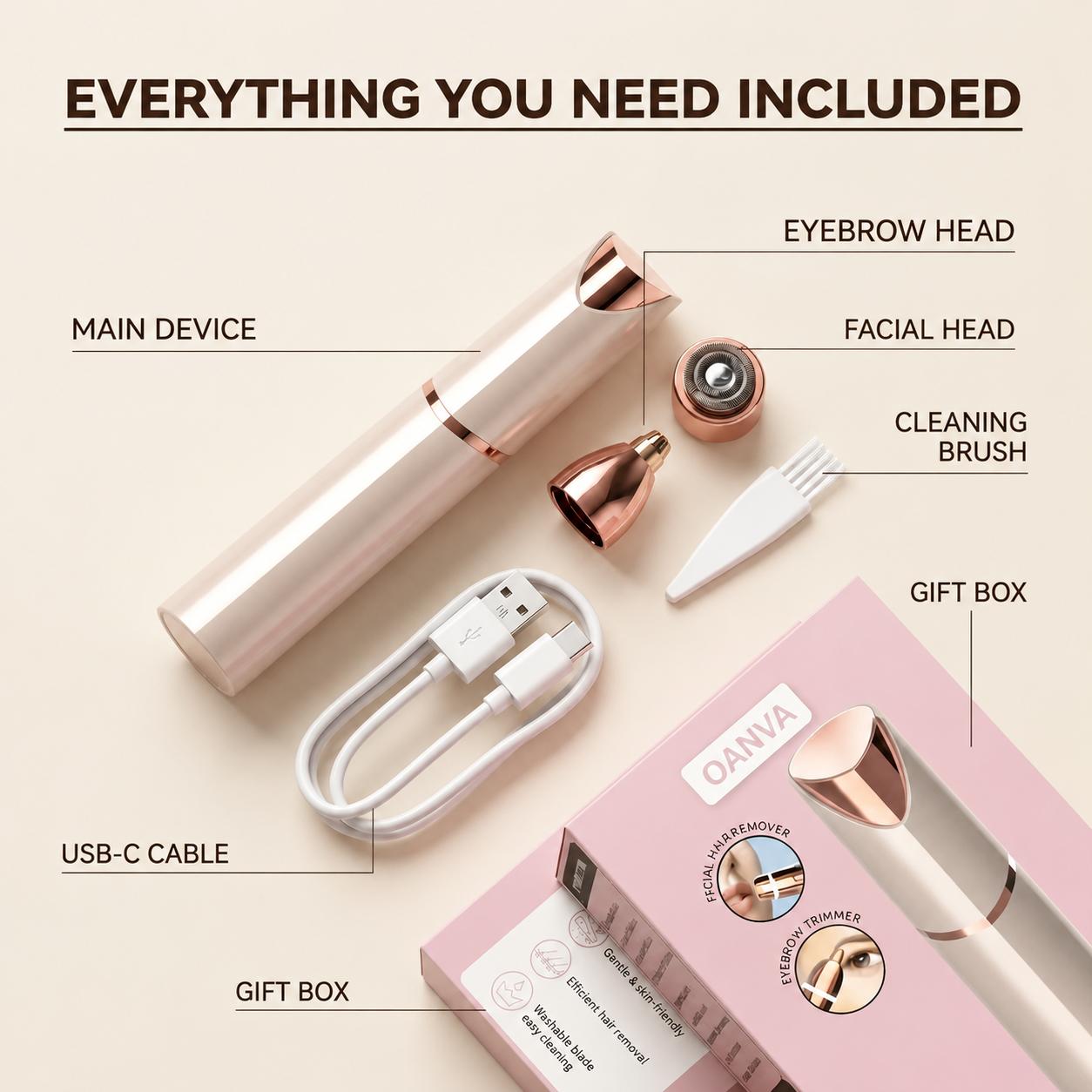 OANVA 2 in 1 facial & eyebrow hair trimmer for Women, Rechargeable Face Razor, Lip & Peach Fuzz Remover, Precision Eyebrow Shaper, Portable Painless Hair Removal Tool. OANVA 2 in 1 facial & eyebrow hair trimmer for Women, Rechargeable Face Razor, Lip & Peach Fuzz Remover, Precision Eyebrow Shaper, Portable Painless Hair Removal Tool.