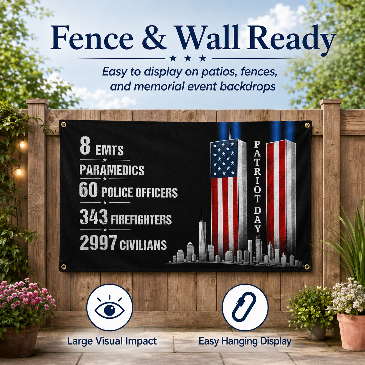 Patriot Day September 11 memorial flag