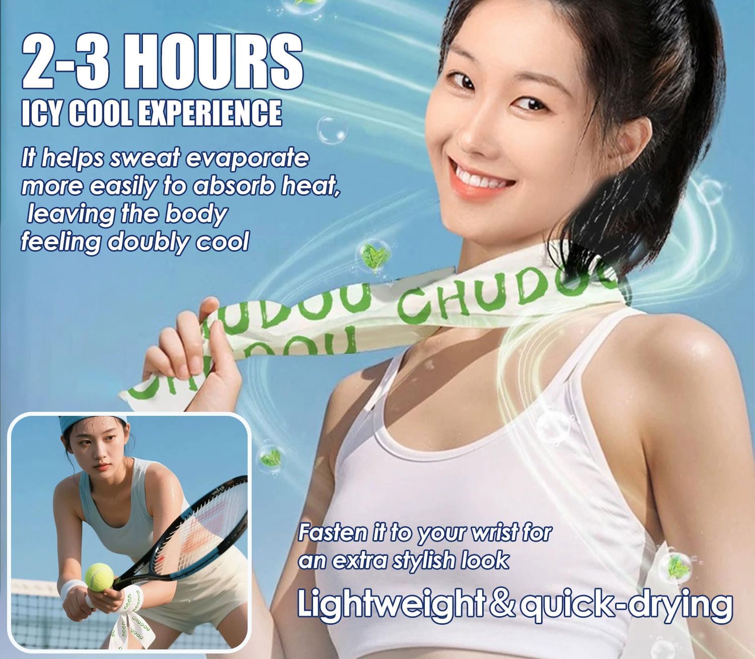 Portable individually wrapped cooling wipes