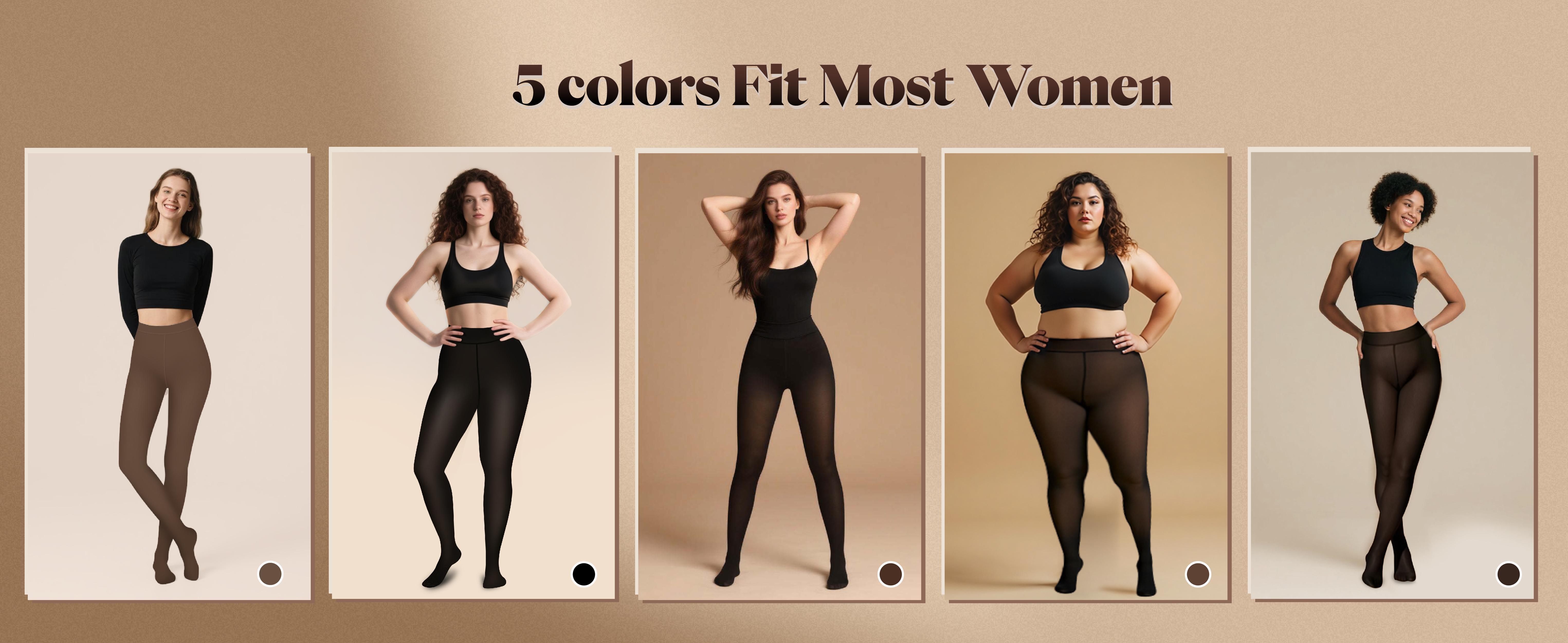 Muezna The Original Magic Fleece Lined Leggings Closed Foot Winter Comfort Fleece Tights Available in Plus Size  One-lined Seamless Style Fashionable Cozy Womenswear Warm Style Fashionable Cozy Womenswear - Basic FallFreshness