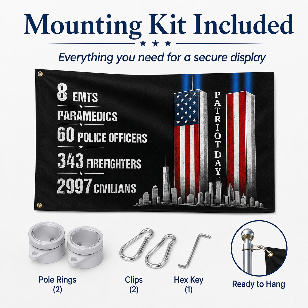 Meaningful September 11 remembrance memorial flag