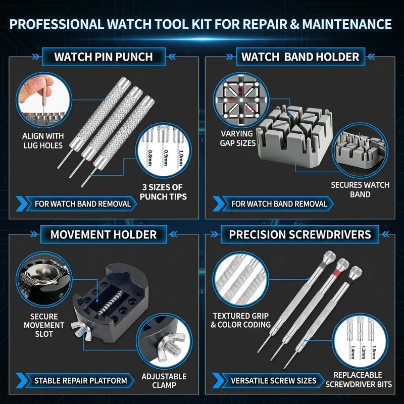 151-in-1 watch repair tool kit