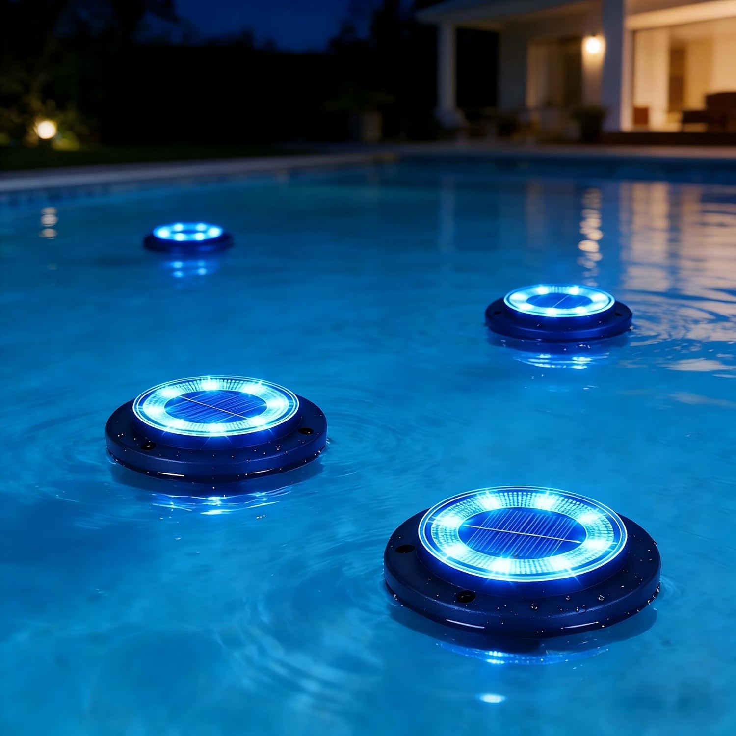 Flacchi 2-in-1 Waterproof Solar Outdoor LED Lights - Solar Powered Ground Disk Lights for Deck, Patio, Garden Pathway (Home Improvement Outdoor Lighting), Solar Outdoor Lights sohochic