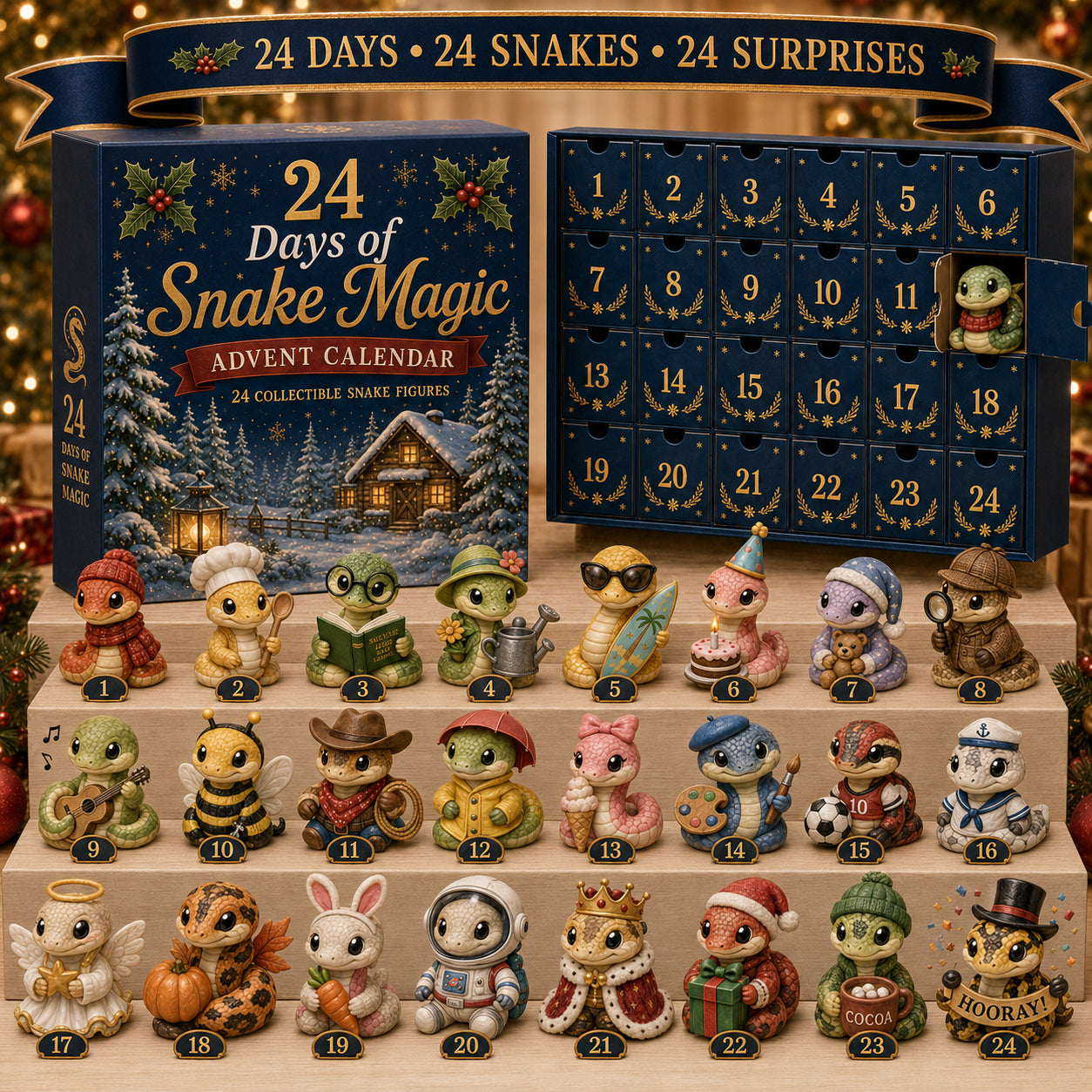 Snake Advent Calendar Christmas 24 day countdown