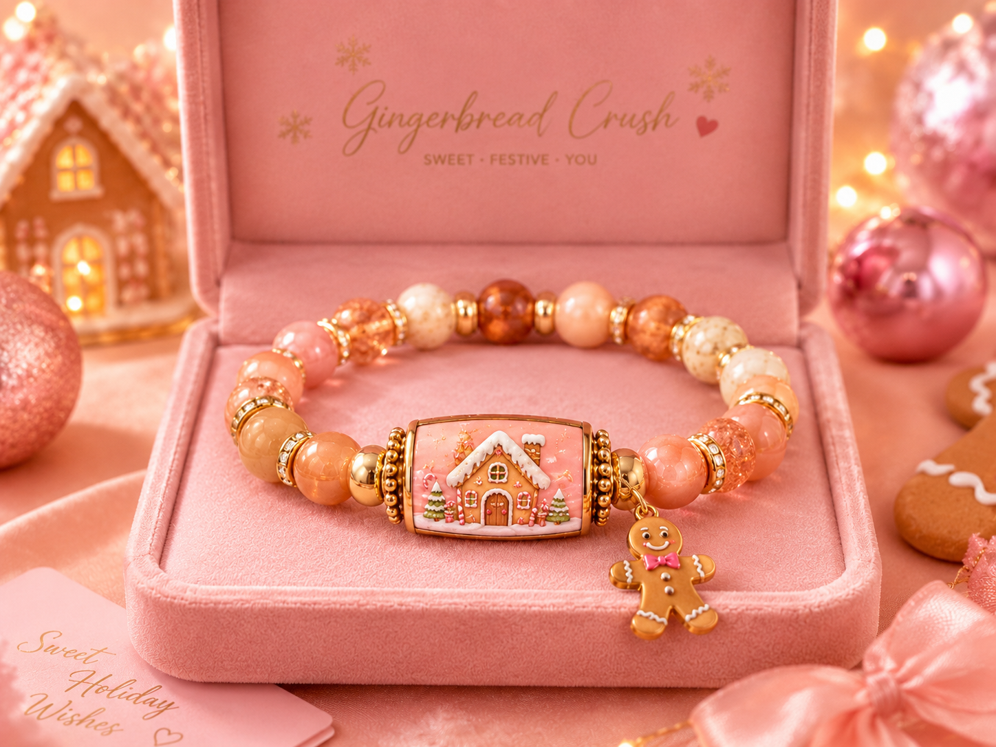 Gingerbread Sweetheart Christmas bracelet