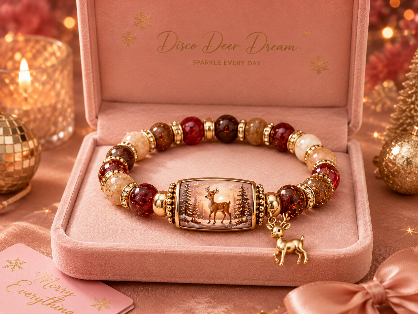 Disco Deer Dream festive forest deer bracelet