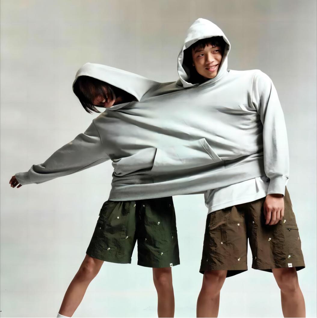 Matching BF and GF Grey Hoodies - Fitted Oversized Crewneck Longsleeves Thin Clothes, Unisex Round Neck Casual Sports Outerwear, Women's Clothes Valentine's Day Gift Suits