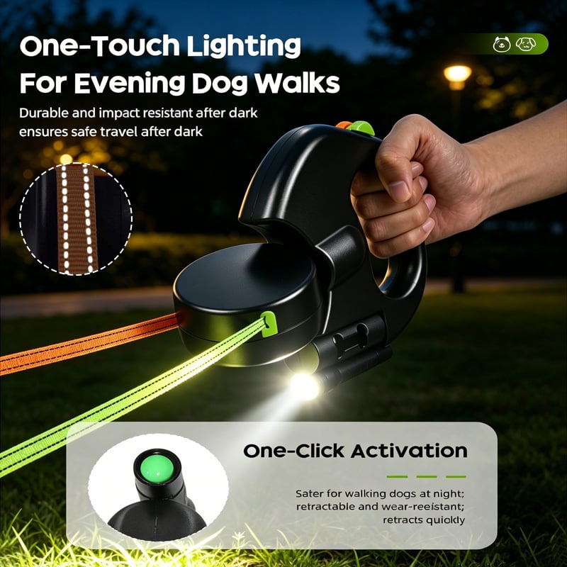 Retractable dog leash brake control