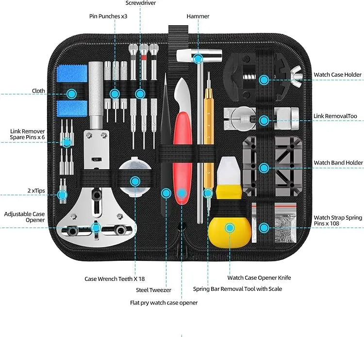 Watch repair kit tools and accessories