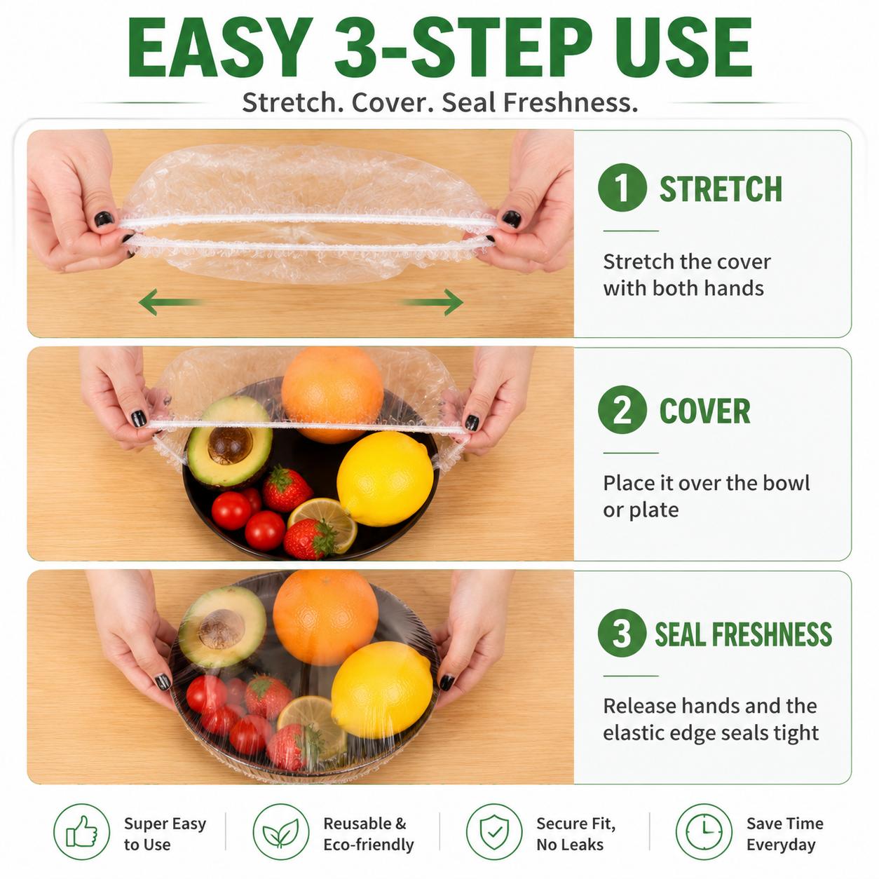 Flexible elastic edge of a disposable food cover