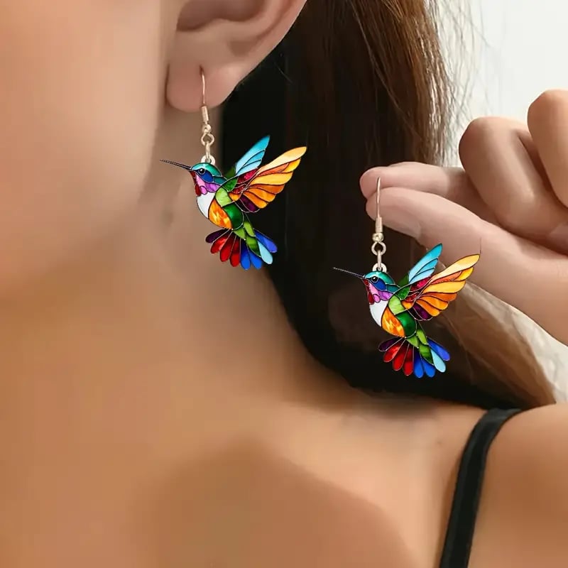 🔥Last Day 60% OFF🌈Colorful Hummingbird Earrings🐦