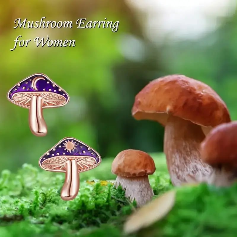 🌌🍄Starry River Mushroom Design Fashion Studs