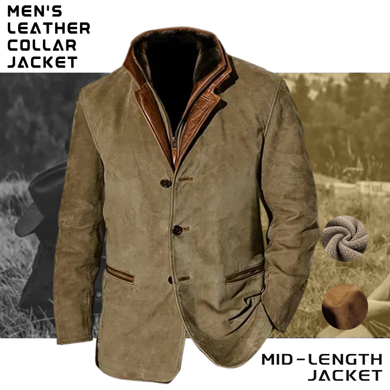 ⭐Last Day 50% Off-🔥Yellowstone Park Series - Men's Vintage Mid-Length Leather Jacket
