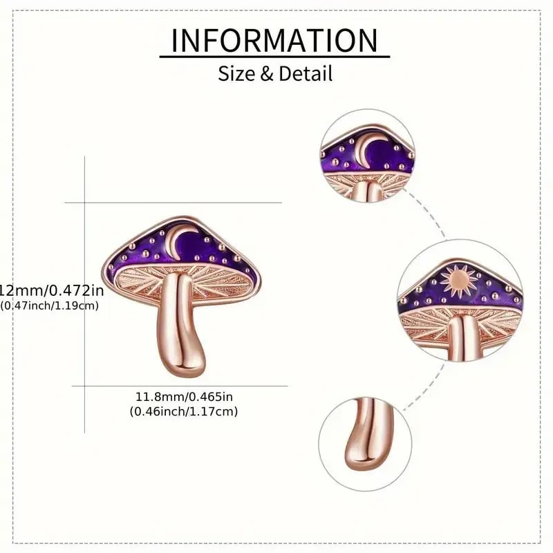 🌌🍄Starry River Mushroom Design Fashion Studs