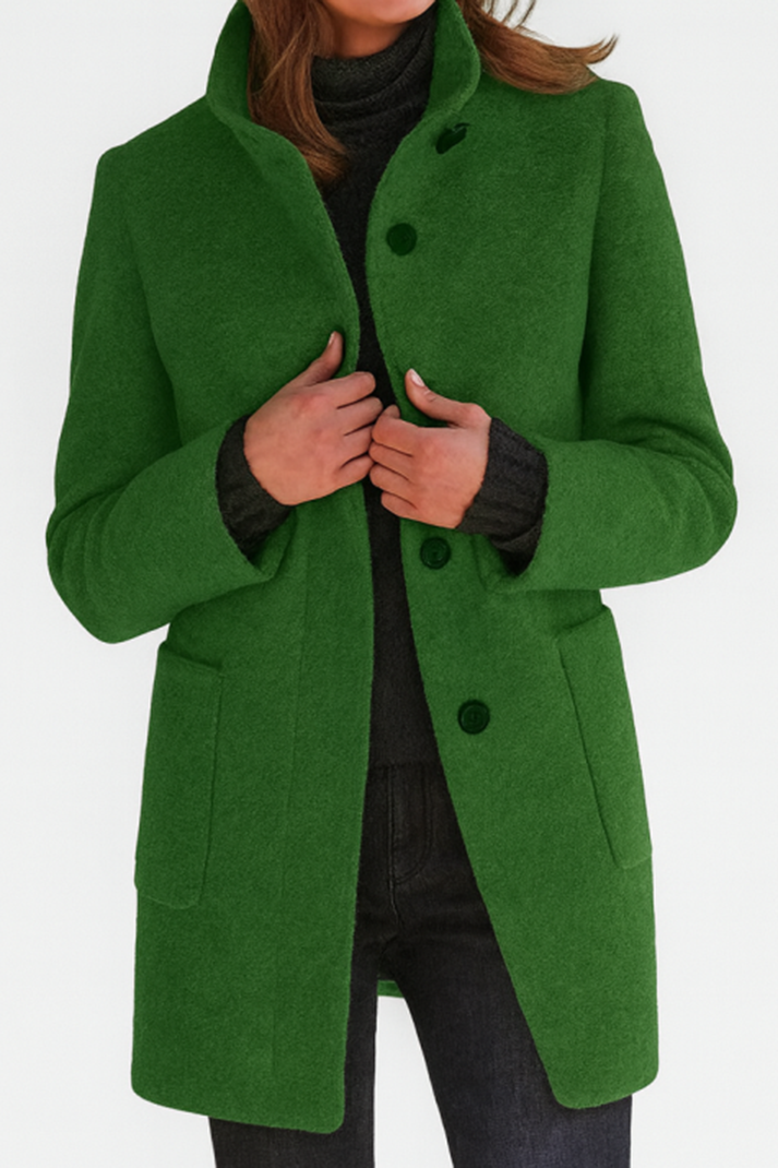 veloraea | Women’s Elegant  Vintage Stand Collar Wool Winter Coat