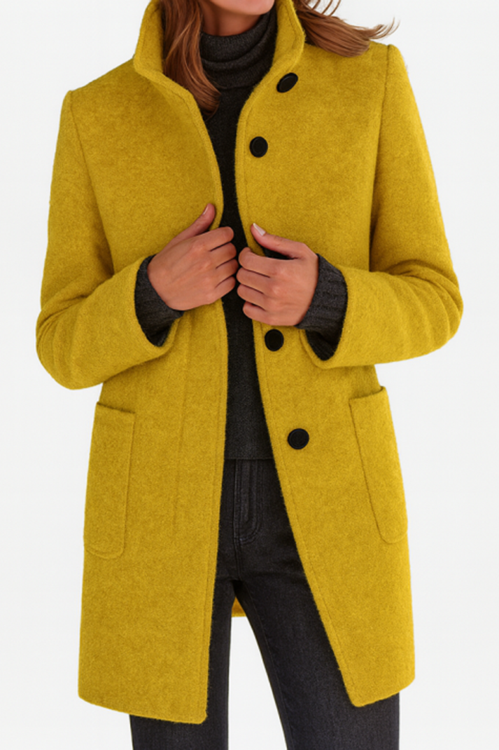 veloraea | Women’s Elegant  Vintage Stand Collar Wool Winter Coat
