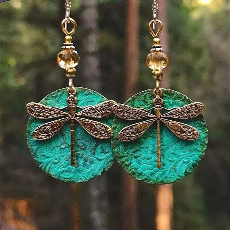 🧚‍♀️Vintage Libellen-Tropfenohrringe