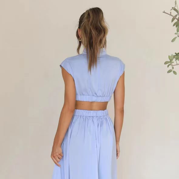 2026Cutout Waist Pocketed Vacation Midi Dress ✨