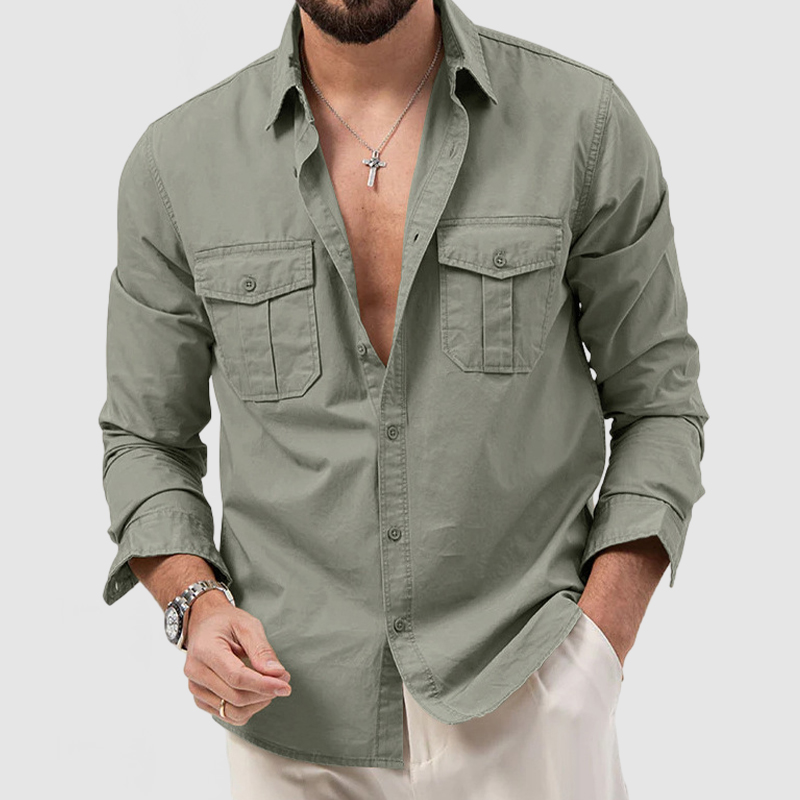  This Week Only - Men's Casual Cotton Workwear Pocket Shirt