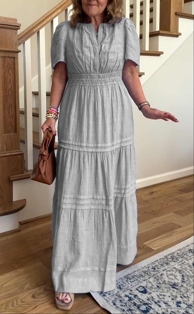 Linen Tiered Maxi Dress