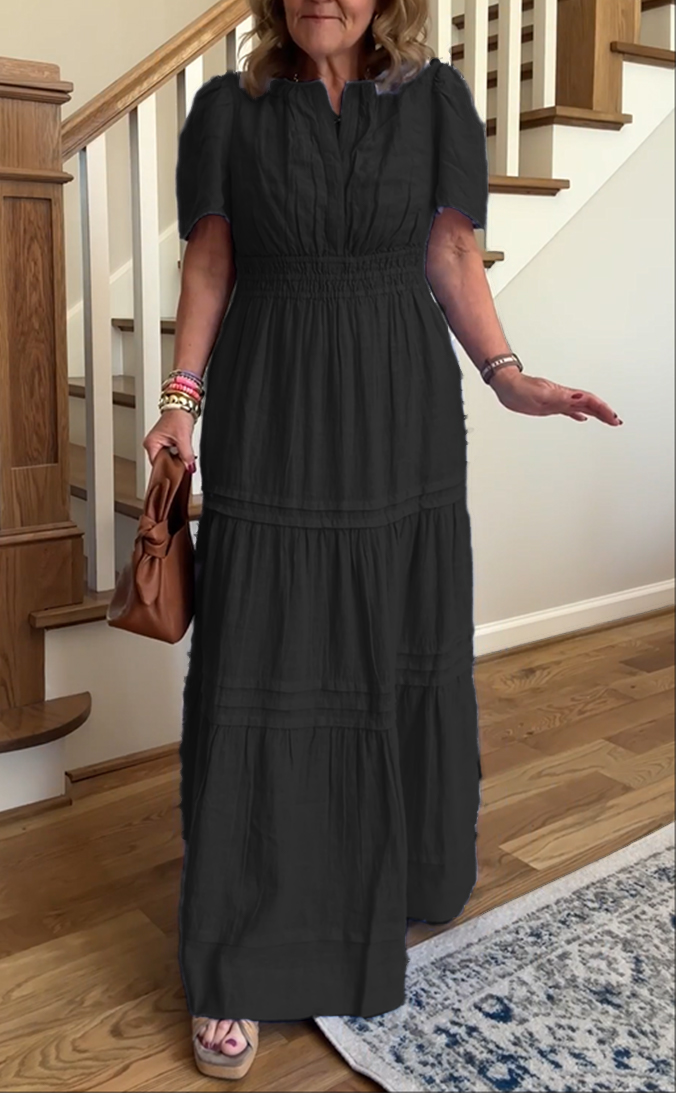 Linen Tiered Maxi Dress
