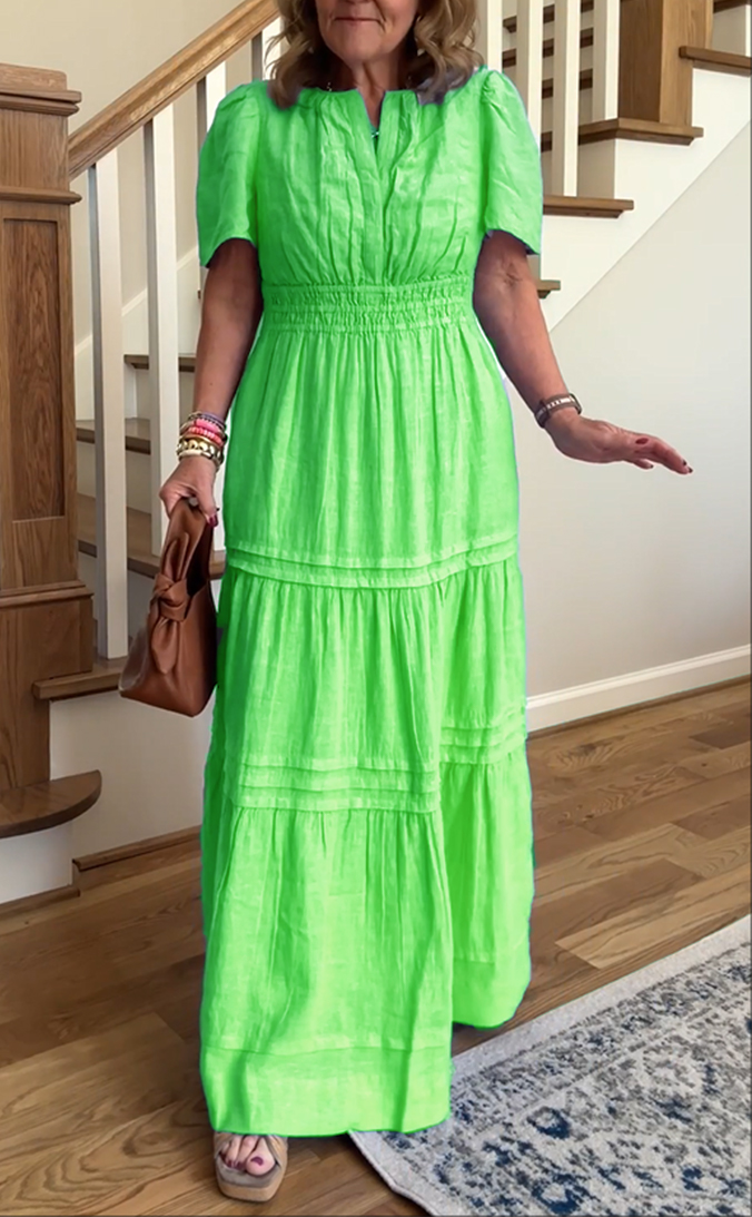 Linen Tiered Maxi Dress