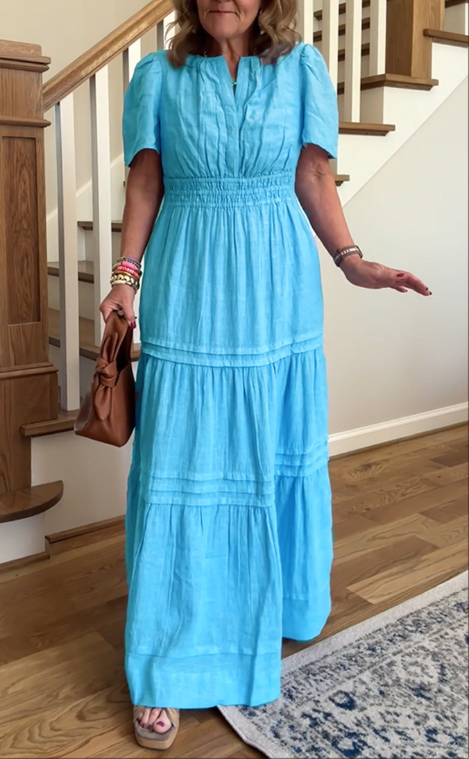 Linen Tiered Maxi Dress