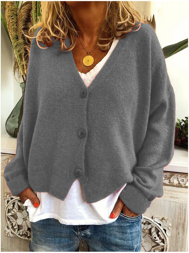 🔥WOMEN COTTON ROUND NECK WOOLEN LONG SLEEVE COAT