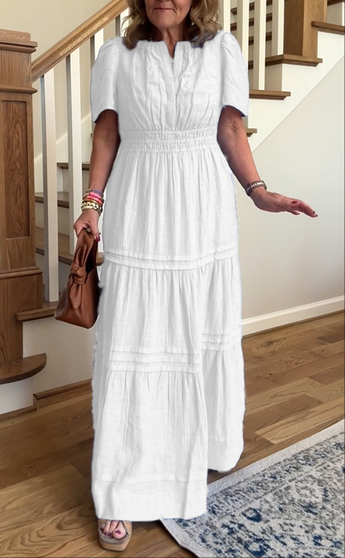 Linen Tiered Maxi Dress