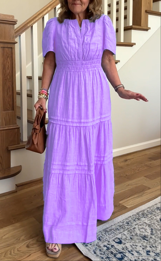 Linen Tiered Maxi Dress